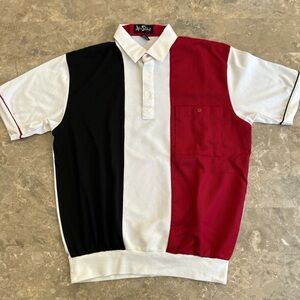 Vintage 90s Alan Stuart Colorblock Polo Shirt Mens M USA Style